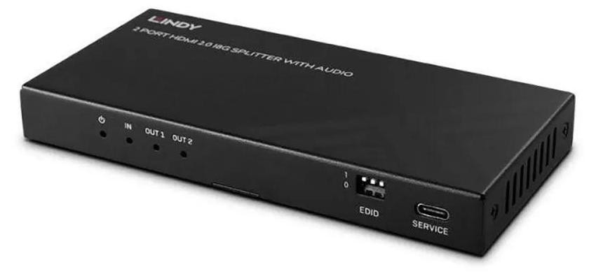 Lindy HDMI-splitter met 2 poorten, 8K60 resolutie en audio, 38534