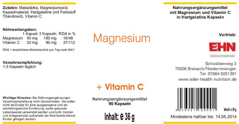 EDER Health Nutrition Magnesium Kapseln 90 St
