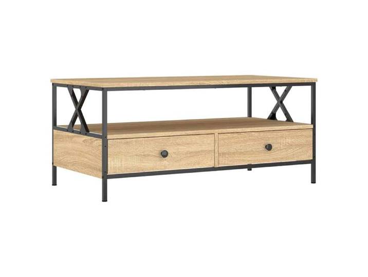 En solde  Table à café élégante - UU - Table de Salon - chêne sonoma 100x51x45 cm bois d'ingénierie L10223