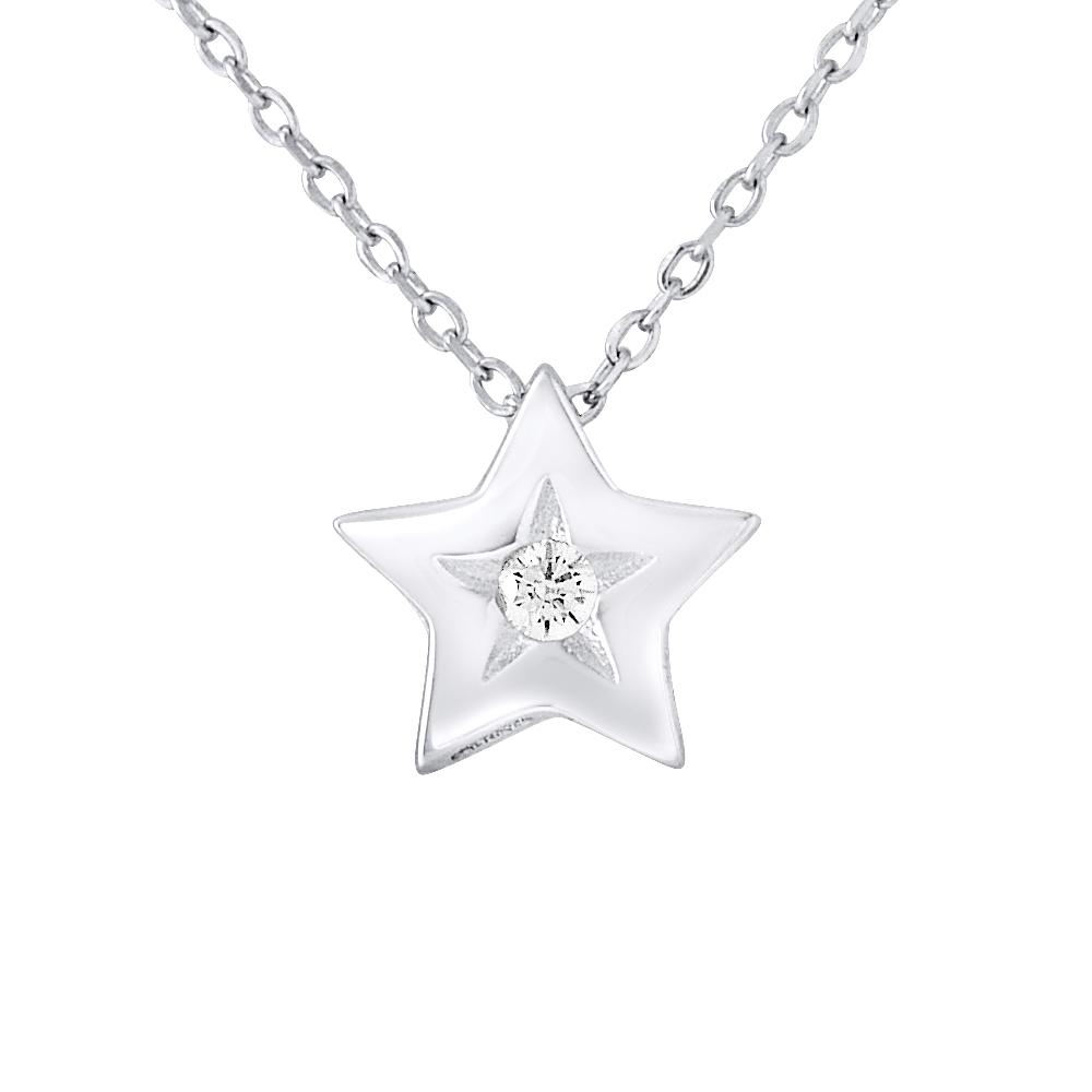Eenzame ketting ster zirkoniumoxide 925