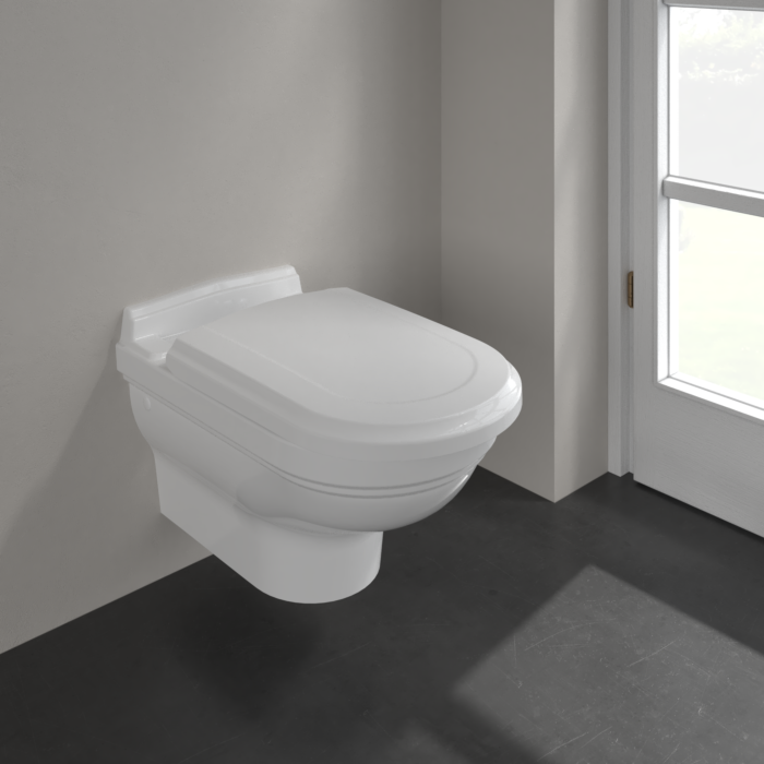 Villeroy und Boch Villeroy&Boch Wandtiefspülklosett Hommage 6661B0R1 weiss mit Ceramicplus, Abgang waagerecht