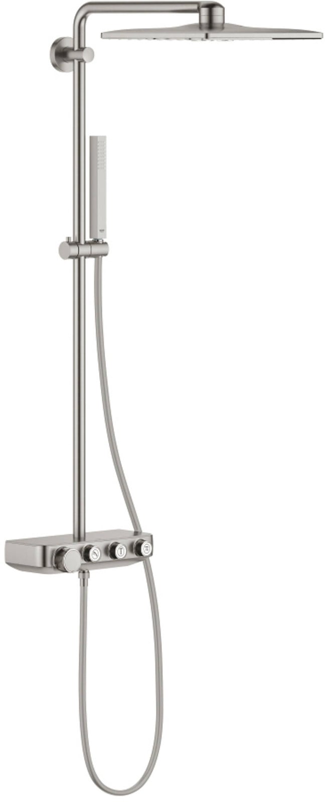 GROHE Euphoria SmartControl System 310 Cube Duo Doucheset met Thermostaat, Overheadshower en Handdouche, Chroom