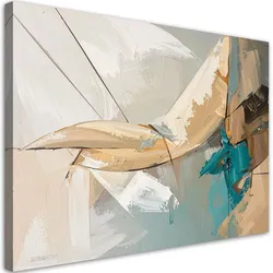 LEINWANDBILD, Abstrakt in Beige und Türkis