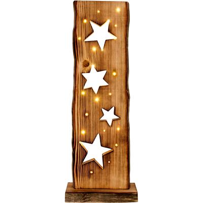 NÄVE LED Gartenleuchte "LED-Holz-Weihnachtsleuchte Sternemotiv, Weihnachtsdeko aussen", beige (natur), H: 60cm, Leuchten, incl. 23x LEDs 2800K,incl. Batteriefach mit Timerfunktion (6on/18off), LED Gartenleuchte