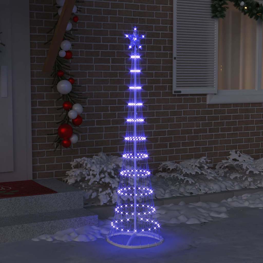 vidaXL Arbre de Noël LED Bleu 190 cm Métal
