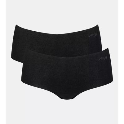 Panty SLOGGI "ZERO Modal 2.0 Short 2P", Damen, Gr. XS, Single Jersey, schwarz, Single Jersey, Obermaterial: 82% Modal, 18% Elasthan, Unterhosen Panty, nahtlos und weich