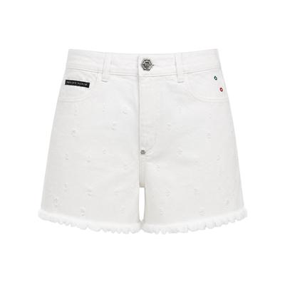 Jeanshotpants PHILIPP PLEIN "Hotpants", Damen, Gr. 25, EURO-Größen, 01so, summersnow, Obermaterial: 100% Baumwolle. Futter: 65% Polyester, 35% Baumwolle, Jeans