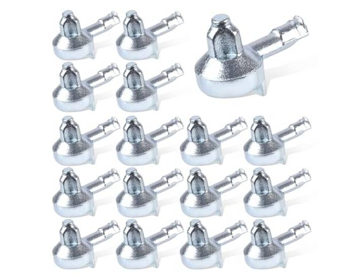 Lot de 16 chevilles de support de rechange en alliage de zinc pour étagère compatible avec IKEA Part 131372 Billy (argenté)