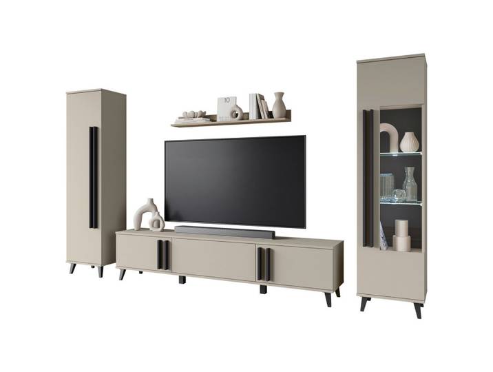 Wohnwand Helsinki Beige ca. 260x159,5x33cm