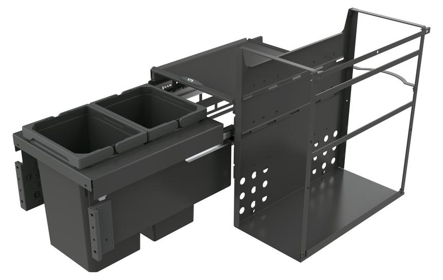 Naber Cox Base Q+ 360 S/370-2, Abfallsammler für Frontauszüge, anthrazit, H 360 mm 8013379
