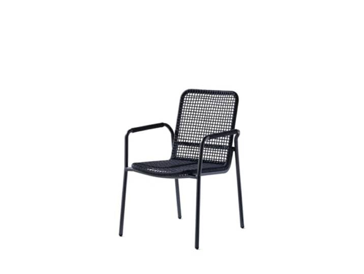 SIEGER Ticco Stapelsessel für den Garten mit Aluminium Gestell - Rope Bespannung Farbe eisengrau/grau