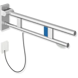 HEWI Stützklappgriff Duo, Design A, Edelstahl, 700 mm Ausladung