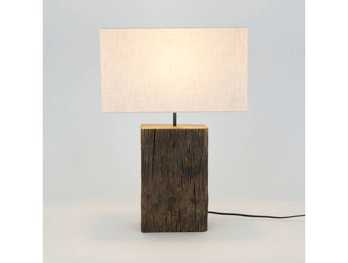 Holländer Tischlampe Montecristo, Holz dunkel, für Wohn- / Esszimmer, Textil / Stoff / Seide, Landhaus / Rustikal, Tischlampe