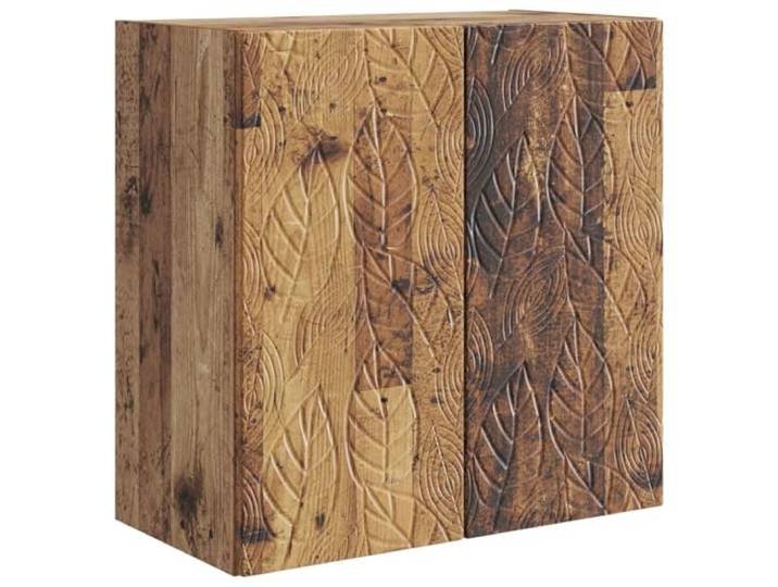 GKHPYURE Wandschrank 59 x 31 x 60 cm Ingenieuriertes Holz 1 Einlegeboden, 2 Türen, 90° Türen, Wandmontage, für Garage und Wohnbereich, Kapazität 60 kg
