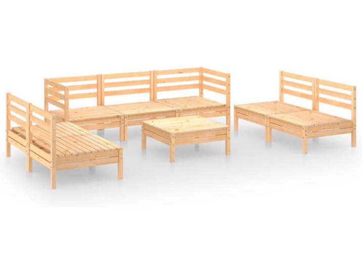 vidaXL - 8-delige - Loungeset - massief - grenenhout