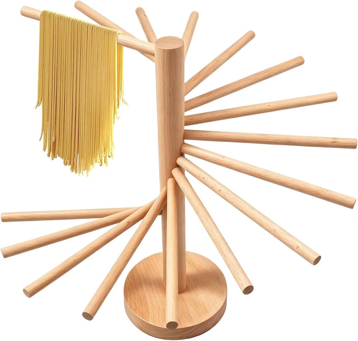 Houten pastadroger met 16 armen voor het drogen van pasta