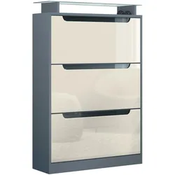 SCHUHSCHRANK Space Creme Hochglanz