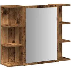 vidaXL Bad-Spiegelschrank Altholz-Optik 80x20,5x64 cm Holzwerkstoff