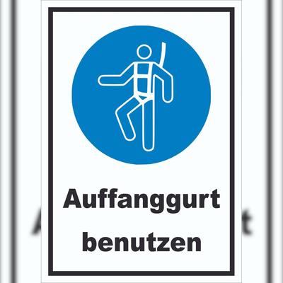 HB-Druck Auffanggurt benutzen Schild A1 (594x841mm)