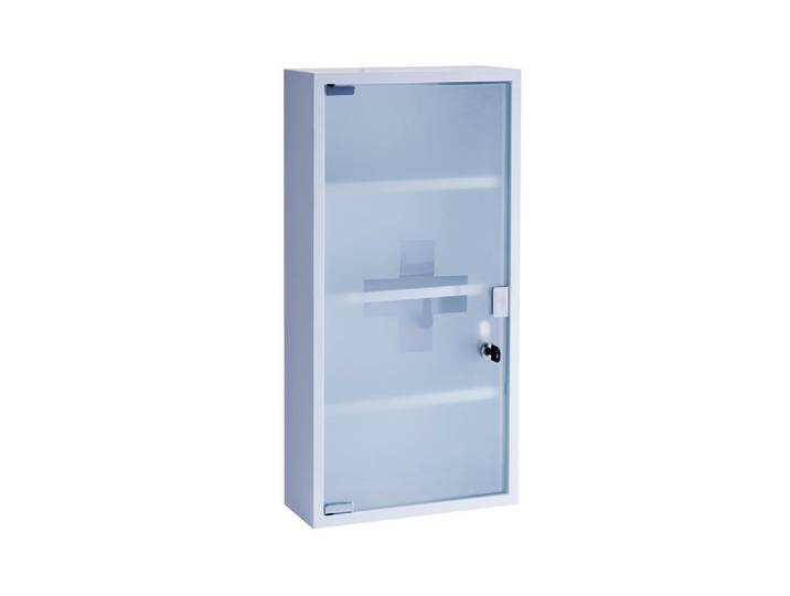 Medizinschrank ZELLER PRESENT Erste Hilfe , weiss (weiß), B:30cm H:60cm, Metall, Schränke, Medizinschrank