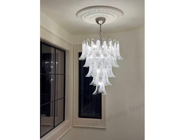 Lustre de plafond en verre vert vintage nordique, lampe à main classique, lustre Lam138, designer, décoration de salon