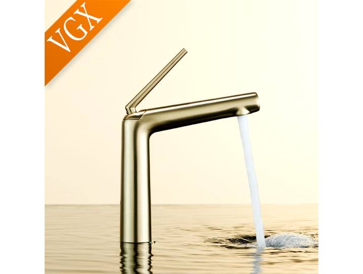 VGX – robinets de salle de bains dorés de luxe, mitigeur de lavabo, robinet de lavabo gastronomique, robinet d'eau chaude et froide en laiton chromé noir brossé