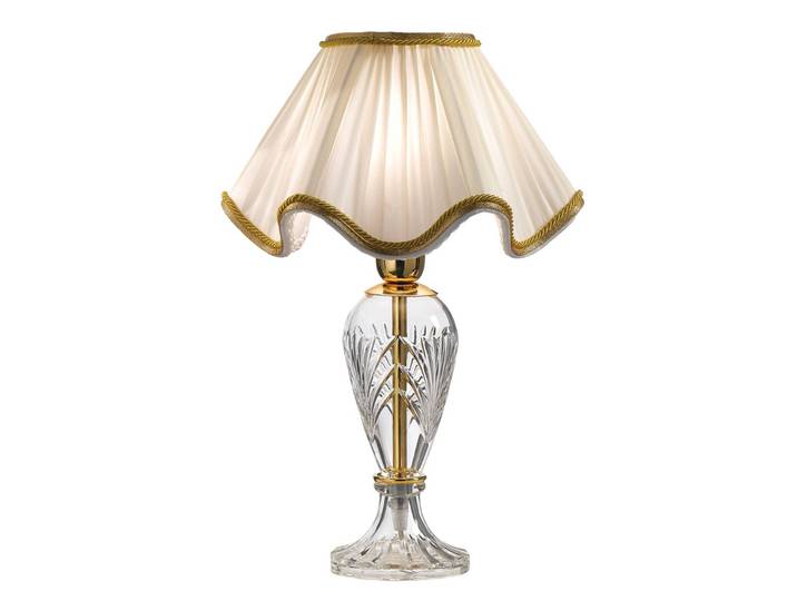 Cremasco Tischlampe BELLE EPOQUE, klar / transparent, für Wohn- / Esszimmer, Textil / Stoff / Seide