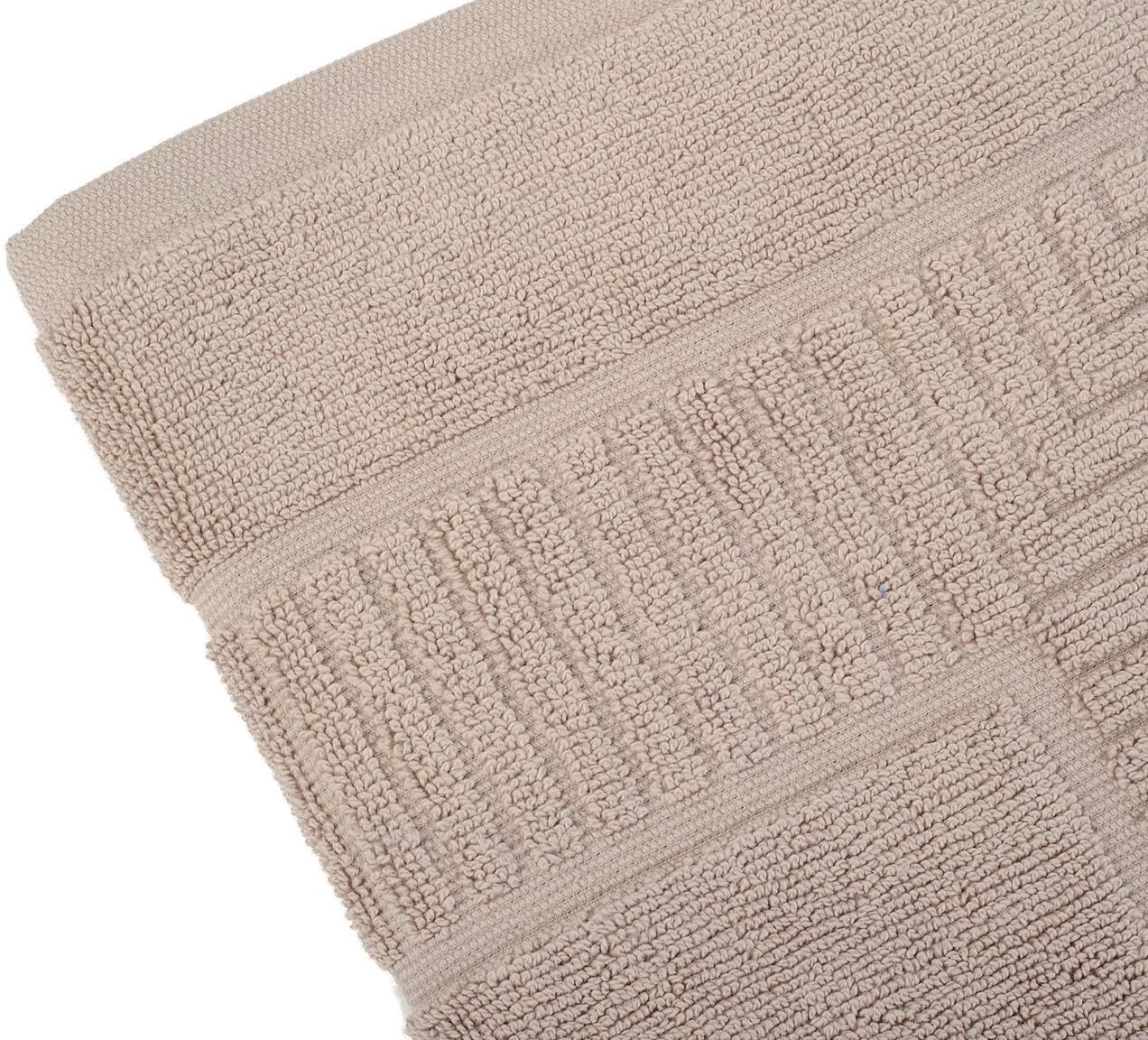 Badematte GÖZZE "BIO Frottier" Gr. 2, grau (taupe), H:7mm, Baumwolle (Bio-Baumwolle), Badematten, Badematte, Badvorleger, Frottier-Qualität, mit Bordüre