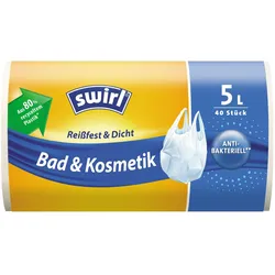 Melitta Swirl Tragegriff Müllbeutel 5L Bad & Kosmetik 14PK x 40St, Abfallsack, Transparent