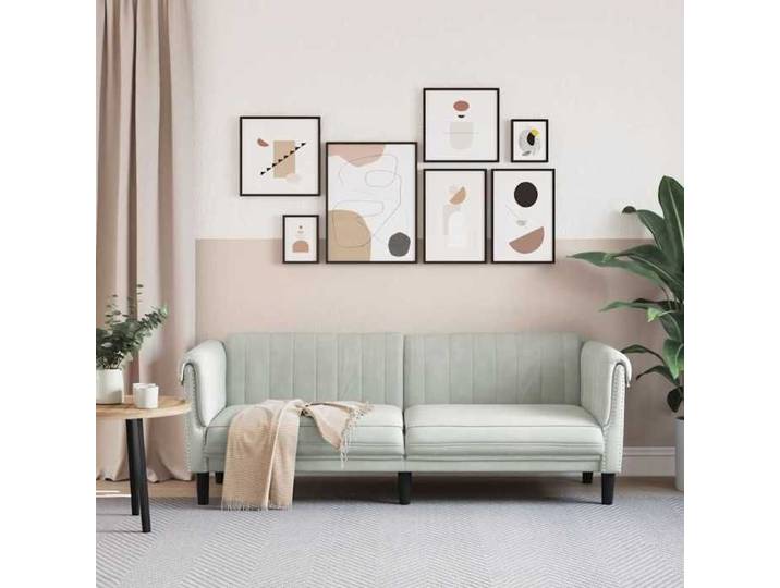 Remise Canapé - CLIC-CLAC - à 3 places gris clair velours JILIMAISON2025 90590338