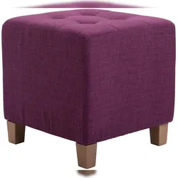 Proregal CHEFGASTRO Sitzhocker ZION antik-hell HxBxT 46x45x45cm Stoff Lila