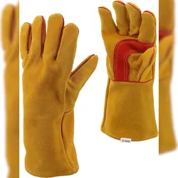 TRIZERATOP Gants de travail, gants de soudage, résistants à la chaleur taille 10/XL