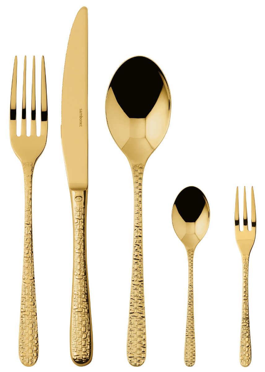 Sambonet Venezia Edelstahl/PVD Gold Besteck 30tlg.Vh. S0200-S00017-S1896 52765GN1