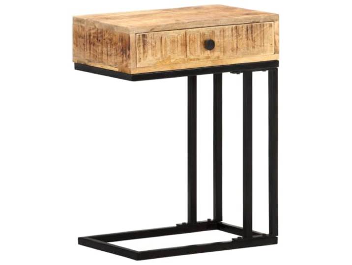 Heofavd Beistelltisch U-Form 45x30x61 cm Mangoholz Massiv mit Schublade
