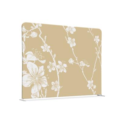 SHOWDOWN Displays Showdown Textil Raumteiler Basic - 150-150 Doppel Abstrakte Japanische Kirschblüte - Beige - Silberner Rahmen