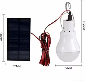 Inspire Curations Portable Solar LED Bulb With Hook Waterproof Outdoor Camping Light 1pc