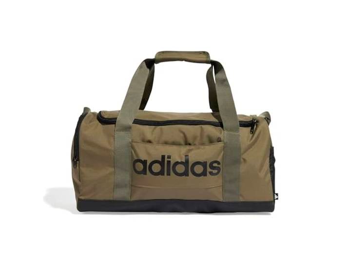 adidas Unisex Essentials Linear Duffel Bag Duffel Bag, Olive strata/Black, S