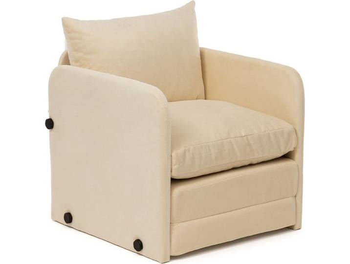Fauteuil convertible en tissu beige