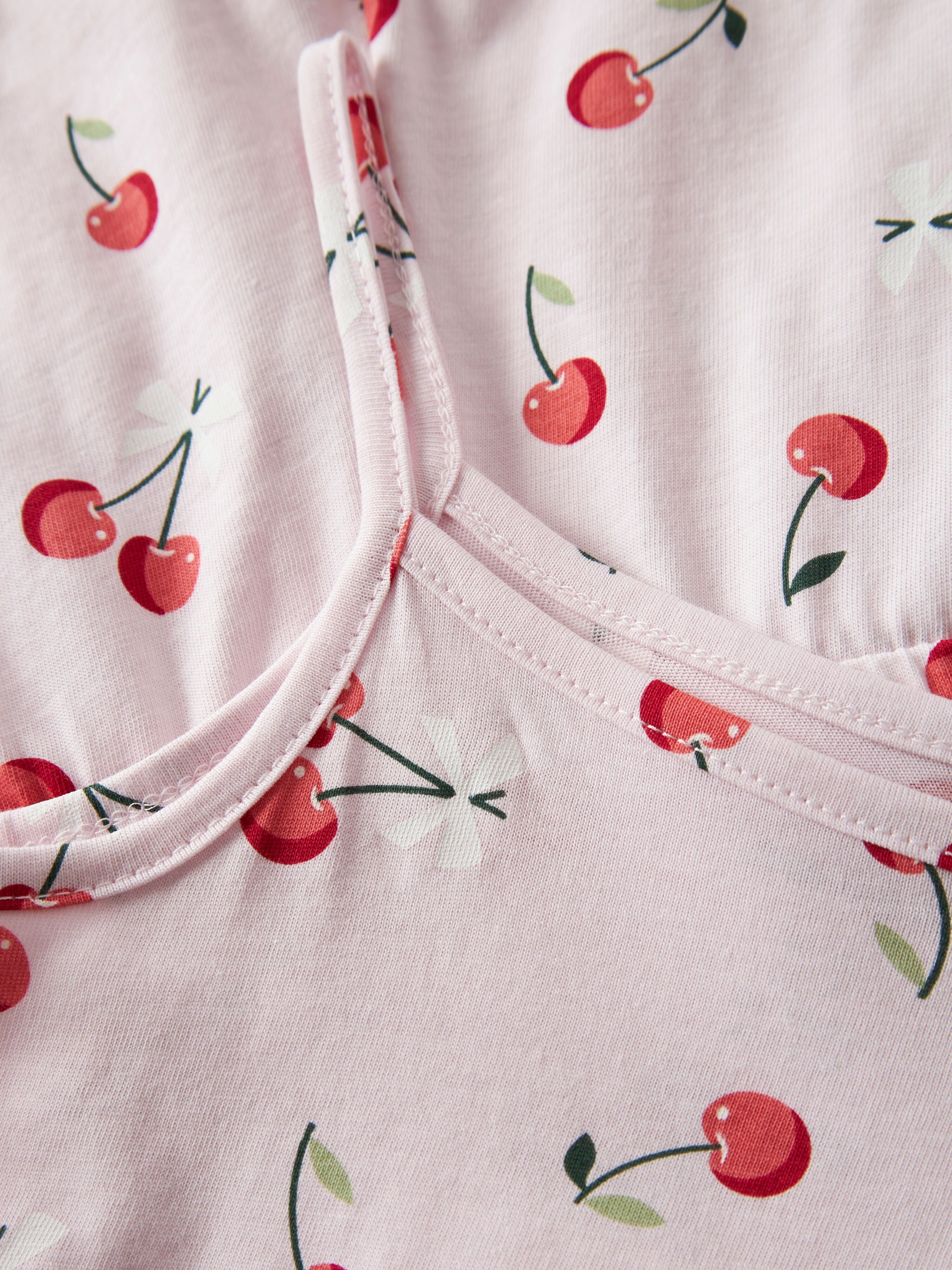 Kurzoverall NAME IT "NMFVIGGA STRAP SUIT", Mädchen, Gr. 98, N-Gr, rosa (cradle pink aop:cherries), Jersey, Obermaterial: 100% Baumwolle, bedruckt, kurz, Overalls Kurzoverall, Baumwolle, mit Trägern cradle pink aop:cherries 98, N-Gr