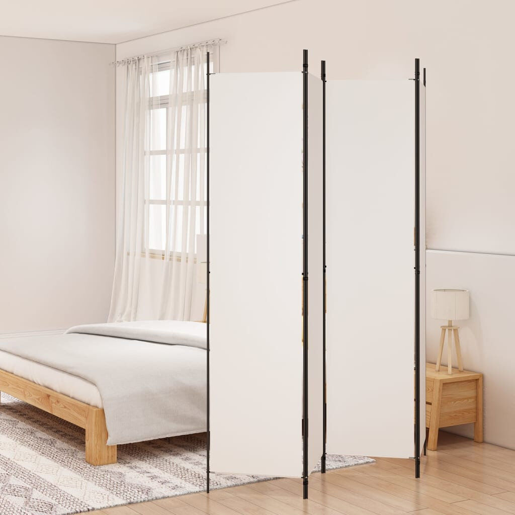 17 Stories Kasimir Folding Room Divider White 220cm H x 200cm W