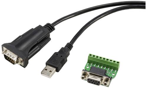 Renkforce USB 2.0, Seriell Adapter [1x USB 2.0 Stecker A - 1x Seriell (9pol.), Schraubklemmen] 1.80m
