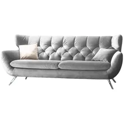 KAWOLA Sofa CHARME 2,5-Sitzer Velvet silber
