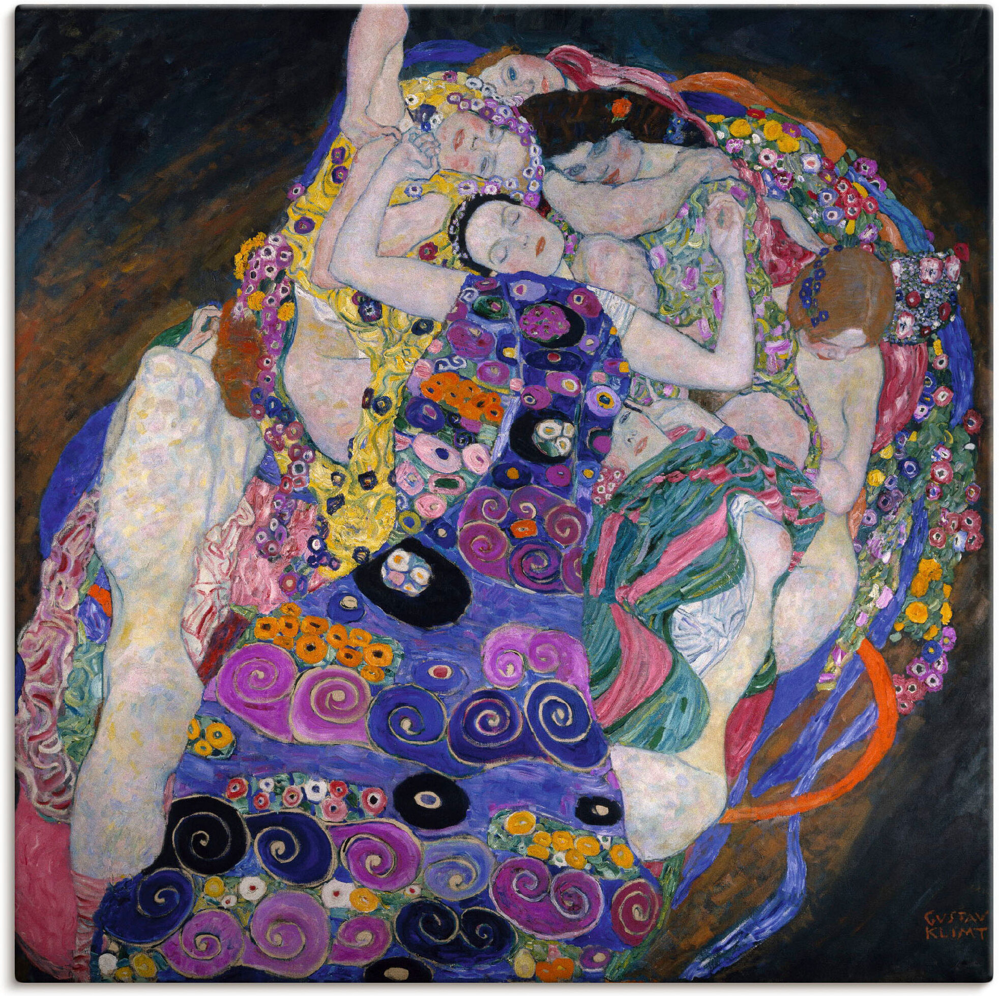 Leinwandbild ARTLAND "Die Jungfrau. 1913", bunt (farbe bild(er): bunt), B:50cm H:50cm, Bilder, Leinwandbild, auf Holzrahmen gespannt farbe bild(er): bunt B/H/T: 50cm x 50cm, Leinwandbild Gruppen & Familien quadratisch, 1 Stk.