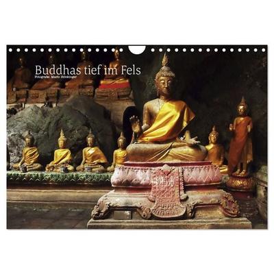 Buddhas tief im Fels (Wandkalender 2027 DIN A4 quer), CALVENDO Monatskalender