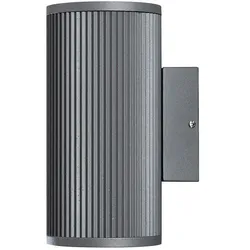 Konstsmide Außen-Wandleuchte SIRACUSA, IP44, Up/Down, 2x GU10 max. 35W, Grau, Aluminium / Klarglas KON-7514-300