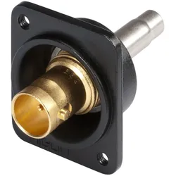 HICON BNC 3G-SDI Crimp-Einbaubuchse, Masse isoliert, Type D M3, gold