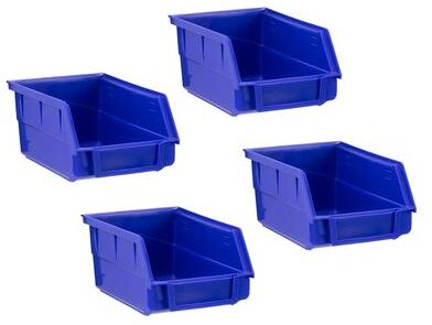 NewAge Products Blue Parts Bins (Steel SW/SBS) - Pack of 4