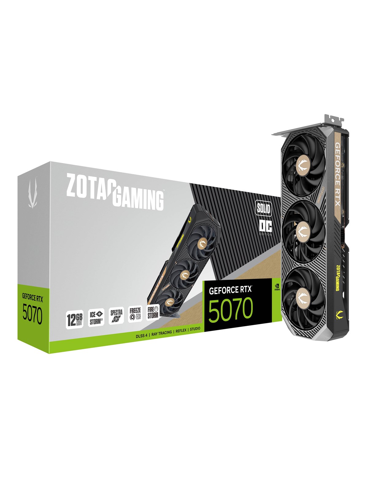 ZOTAC GeForce RTX 5070 Solid OC - 12GB GDDR7 RAM - Grafikkarte