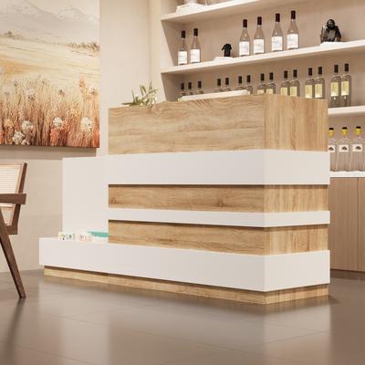 Timechee Salon Reception Counter with Keyboard Tray Large Working Desk