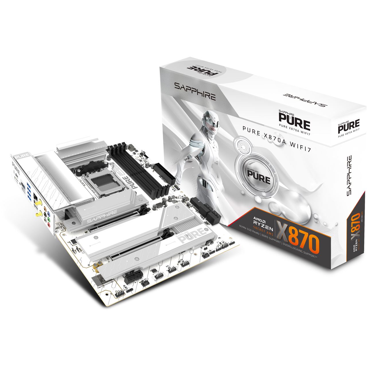 Sapphire PURE X870A WIFI 7 weiß